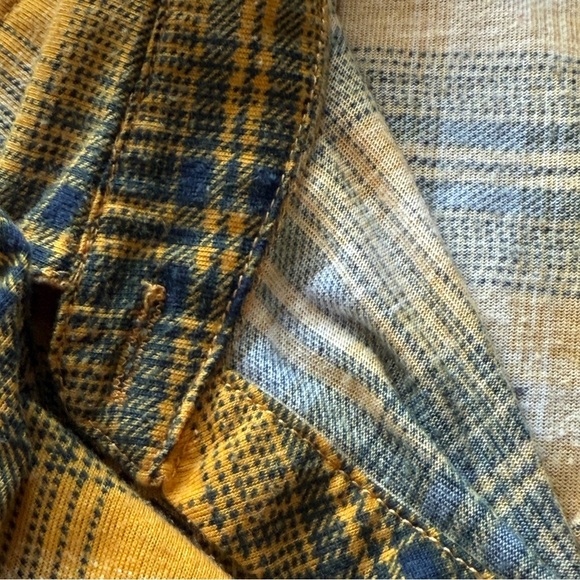 Passport Button Up Shirt Yellow‎ Blue Plaid Women’s Size XL Grunge Skater Boho - Picture 8 of 8